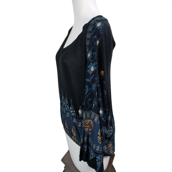 Free People Medallion Printed Top Linen Blend  XS - Picture 4 of 10